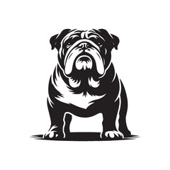 English Bulldog  Vector - Minimalist English Bulldog  Silhouette - English Bulldog Illustration.