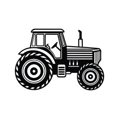 Obraz premium Tractor silhouette isolated on white background