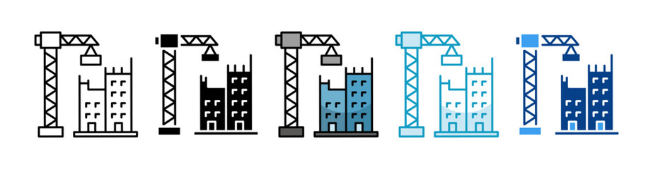 New Construction Icon Set Multiple Style Collection