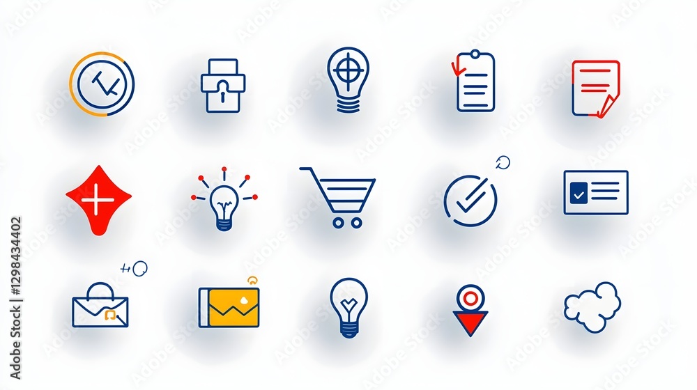 Aufkleber Scalable collection of 15 precise and minimalist icons showcasing various offers  rewards and bonuses for loyalty programs  Simple stroke based artwork on a plain white background