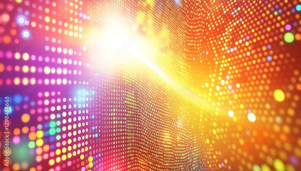 Poster abstract colorful lights background, multicolored shining circles pattern background.