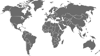 World map on white background. Vector 