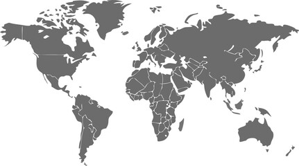 World map on white background. Vector 