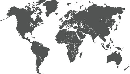 World map on white background. Vector 