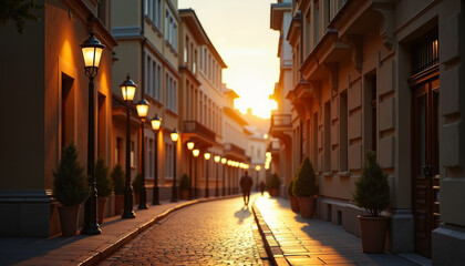 Fototapeta premium narrow street in the old town 