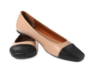 Pair of stylish shoes isolated on white