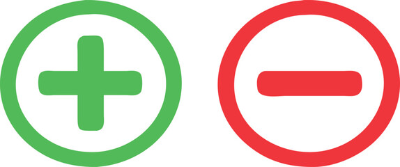 Fototapeta premium Plus and minus sign set. Vector 