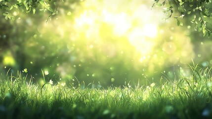 Obraz premium Summer green grass sunlight outdoors natural.