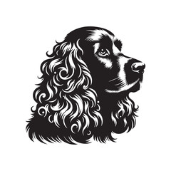 Vector of English Cocker Spaniel Dog - Minimalist English Cocker Spaniel Dog Silhouette - English Cocker Spaniel Dog Illustration.
