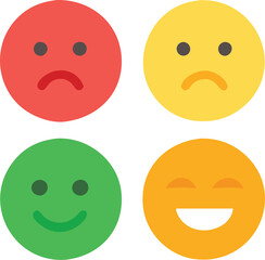 Three smileys green, yellow and red.