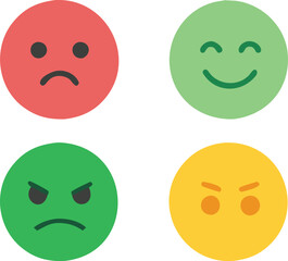 Fototapeta premium Three smileys green, yellow and red.