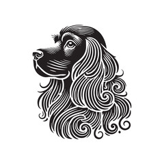 Vector of English Cocker Spaniel Dog - Minimalist English Cocker Spaniel Dog Silhouette - English Cocker Spaniel Dog Illustration.