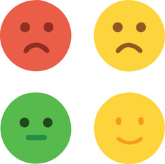 Fototapeta premium Three smileys green, yellow and red.