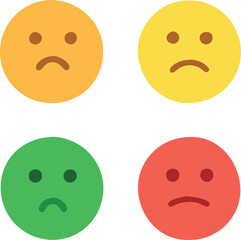 Three smileys green, yellow and red.
