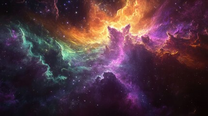 Cosmic Nebula: A Symphony of Colors in the Vast Universe