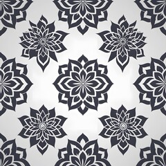 Floral repeating pattern design featuring symmetrical and ornamental details