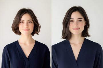 woman with Short hair styles comparison.