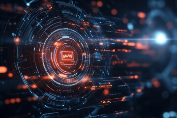Obraz premium digital interface with AI and data encryption
