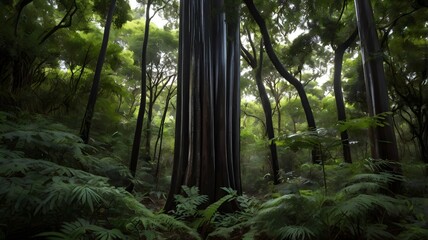 Fototapeta premium Striking African Blackwood Tree Standing Tall in a Peaceful Woodland Setting