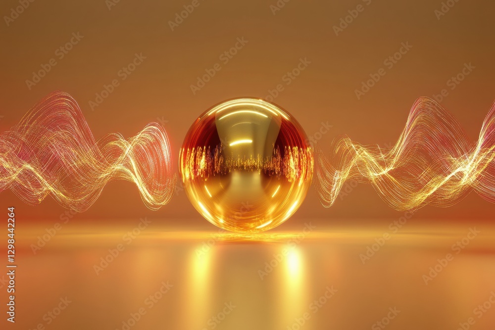 Poster 3d speakers produce radiant soundwaves in a captivating light display. generative ai