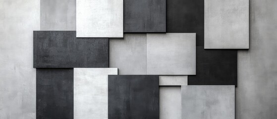 Abstract background of overlapping square tiles.