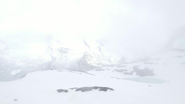 Matterhorn, gornergrat, zermatt, switzerland, winter wonderland, drone 4k

