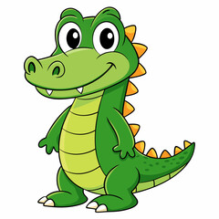 Fototapeta premium Cartoon Alligator smiling happily on white background