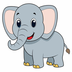 Fototapeta premium Happy cartoon elephant smiling