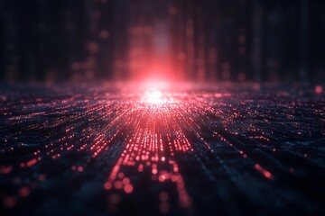 AI digital network with secure encryption and futuristic data processing