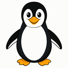 Obraz premium Penguin icon smiling against a light background
