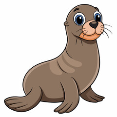 Fototapeta premium Sea Lion cartoon character smiling