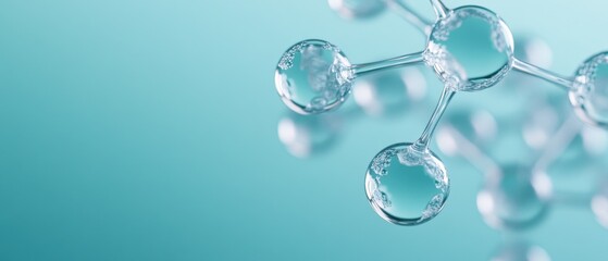 Molecule Structure on a Light Blue Background