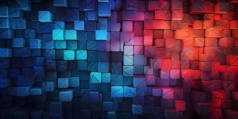Abstract textured neon mosaic background 