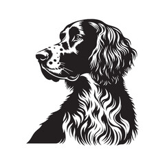 Minimalist English Setter Dog Silhouette - English Setter  Dog Vector - Illustration of English Setter Dog.