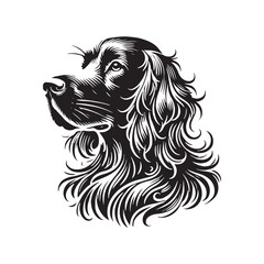 Obraz premium Minimalist English Setter Dog Silhouette - English Setter Dog Vector - Illustration of English Setter Dog.