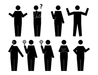 色々なポーズの人物ピクトグラム