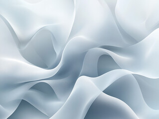 Obraz premium Elegant abstract background featuring soft, flowing white textures with subtle gradients and delicate wave-like patterns. A modern, minimalistic design ideal for branding, presentations, and digital m