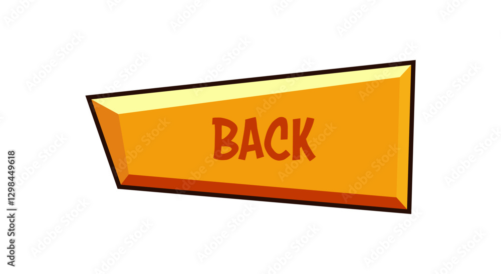 Poster modern back button element. web design template interface.