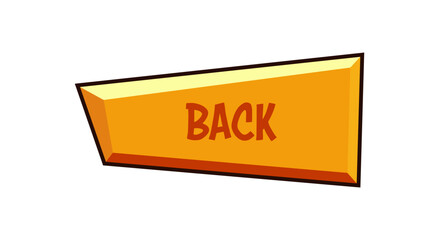 Modern back button element. Web design template interface.