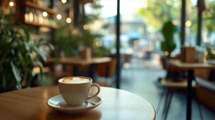Coffee shop with plant on the table. Coffee shop with coffee table and coffee table. Design for a bathroom is a great idea. A café featuring a plant on lifestyle the table.