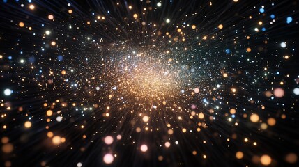 Obraz premium abstract luminous web with floating iridescent particles