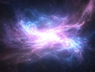 Obraz premium sci-fi abstract fractal waves with glowing light