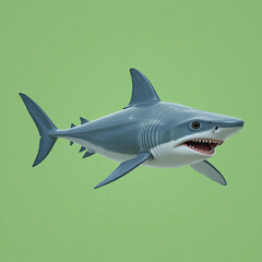 Obraz premium Great White Shark 3D Render Ocean Predator Marine Animal Wildlife Sea Creature Jaws Toothy Aquatic Life