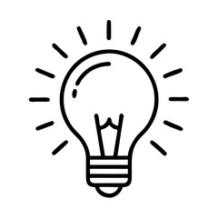 Fototapeta premium Light bulb line icon representing ideas and innovation.