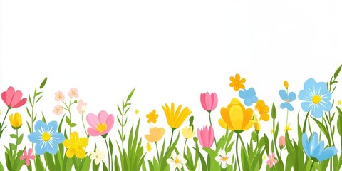 Spring flower border flowers nature plants.