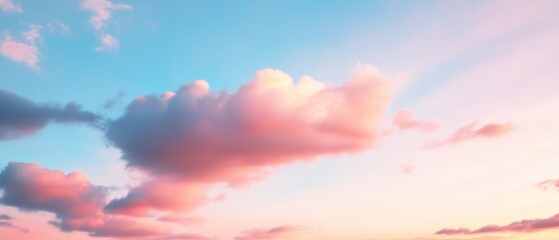 Pink clouds at sunset sky landscape