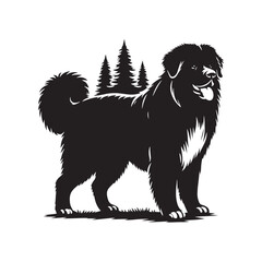 Estrela Mountain Dog Vector - Estrela Mountain Dog Design - Minimalist Estrela Mountain Dog Silhouette.