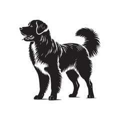Estrela Mountain Dog Vector - Estrela Mountain Dog Design - Minimalist Estrela Mountain Dog Silhouette.
