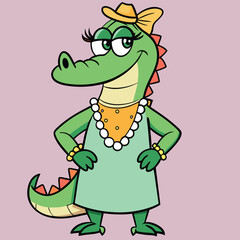 Cute Crocodiles fashion stylish vector 