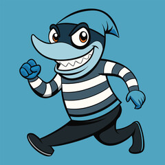 Running Shark Thief  vector design